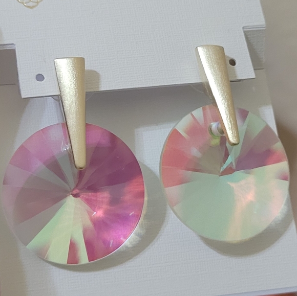 Kendra Scott Dichroic Jolie Earrings Beautiful Faceted Stones - Picture 2 of 15